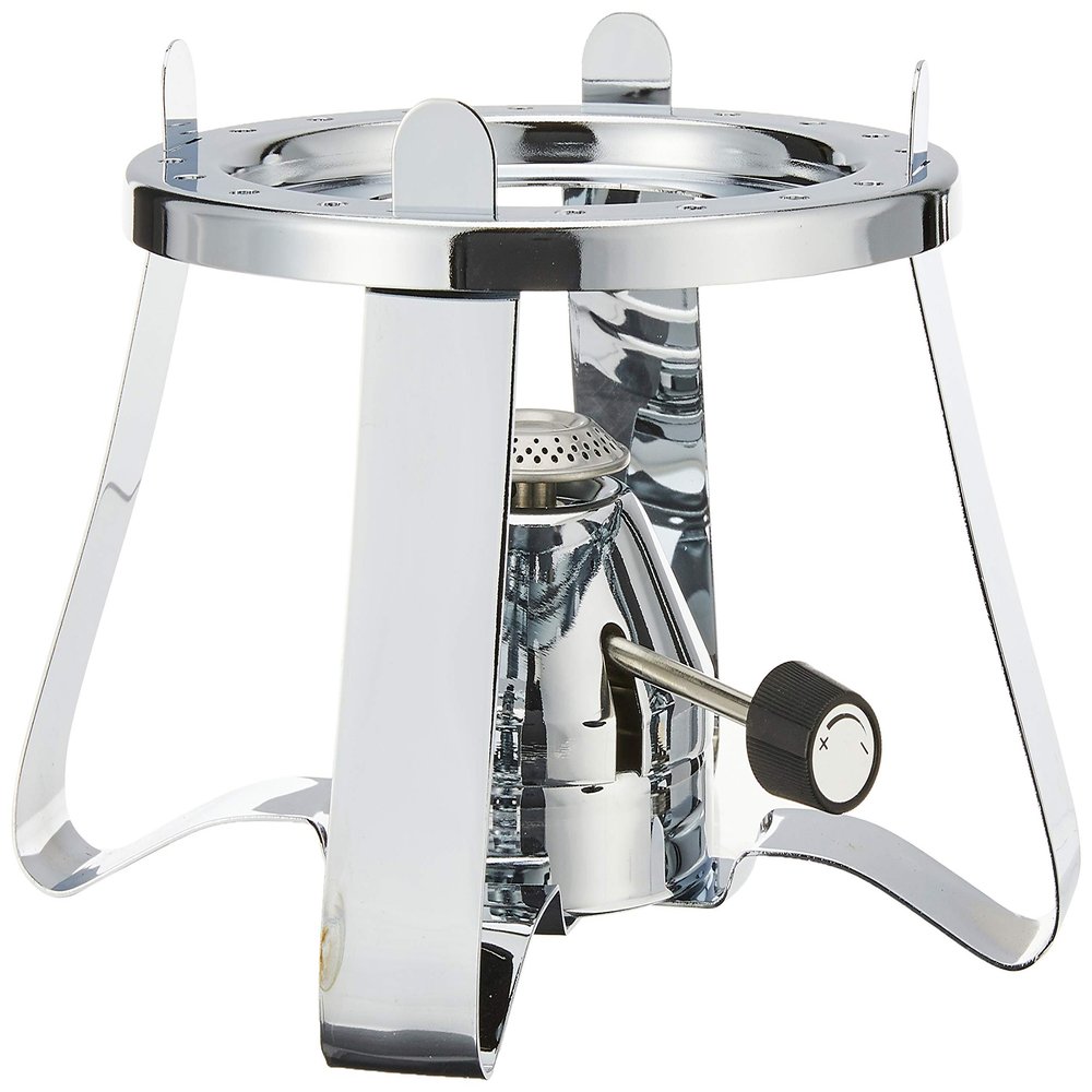 BODUM K11423-16 Pebo Stove with Built-in Gas Reserve Silver Stainless Steel 21.9 x 21.9 x 13.3cm