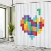 Ambesonne 90s Shower Curtain, Video Game Colorful Heart Valentines Day Happy Valentine Celebration Joy Love Print, Cloth Fabric Bathroom Decor Set with Hooks, 69" W x 75" L, Rainbow view 4
