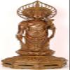Japanese Buddha - Antiquated Brass Statue view 1