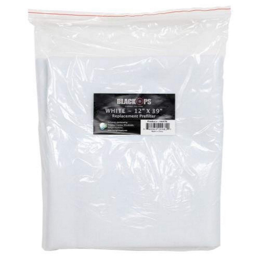 Black Ops 746476 Pre 12 in x 39 in White (10/Cs) air-Purifier-Replacement-Filters, 12 x 39 inch