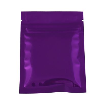 100 Durable Double-Sided Metallic Foil Mylar Flat QuickQlick Zipper Seal Bag 7.5x10cm (3x4") (Purple)