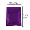 100 Durable Double-Sided Metallic Foil Mylar Flat QuickQlick Zipper Seal Bag 7.5x10cm (3x4") (Purple) view 4