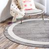 Unique Loom Del Mar Collection Area Rug - Maria (6' 1" Round, Gray/ Ivory) view 1