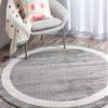 Unique Loom Del Mar Collection Area Rug - Maria (6' 1" Round, Gray/ Ivory) view 4