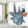 Ambesonne Airplane Shower Curtain, Jet Bird Angry Comic Aircraft German Pilot Duckling Funny Character, Cloth Fabric Bathroom Decor Set with Hooks, 69" W x 70" L, Slate Blue Orange White view 4