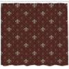 Ambesonne Fleur De Lis Shower Curtain, Fleur-de-Lis in Diamond Shape Lines Classical Cultural Victorian Style, Cloth Fabric Bathroom Decor Set with Hooks, 69" W x 84" L, Green Maroon view 2