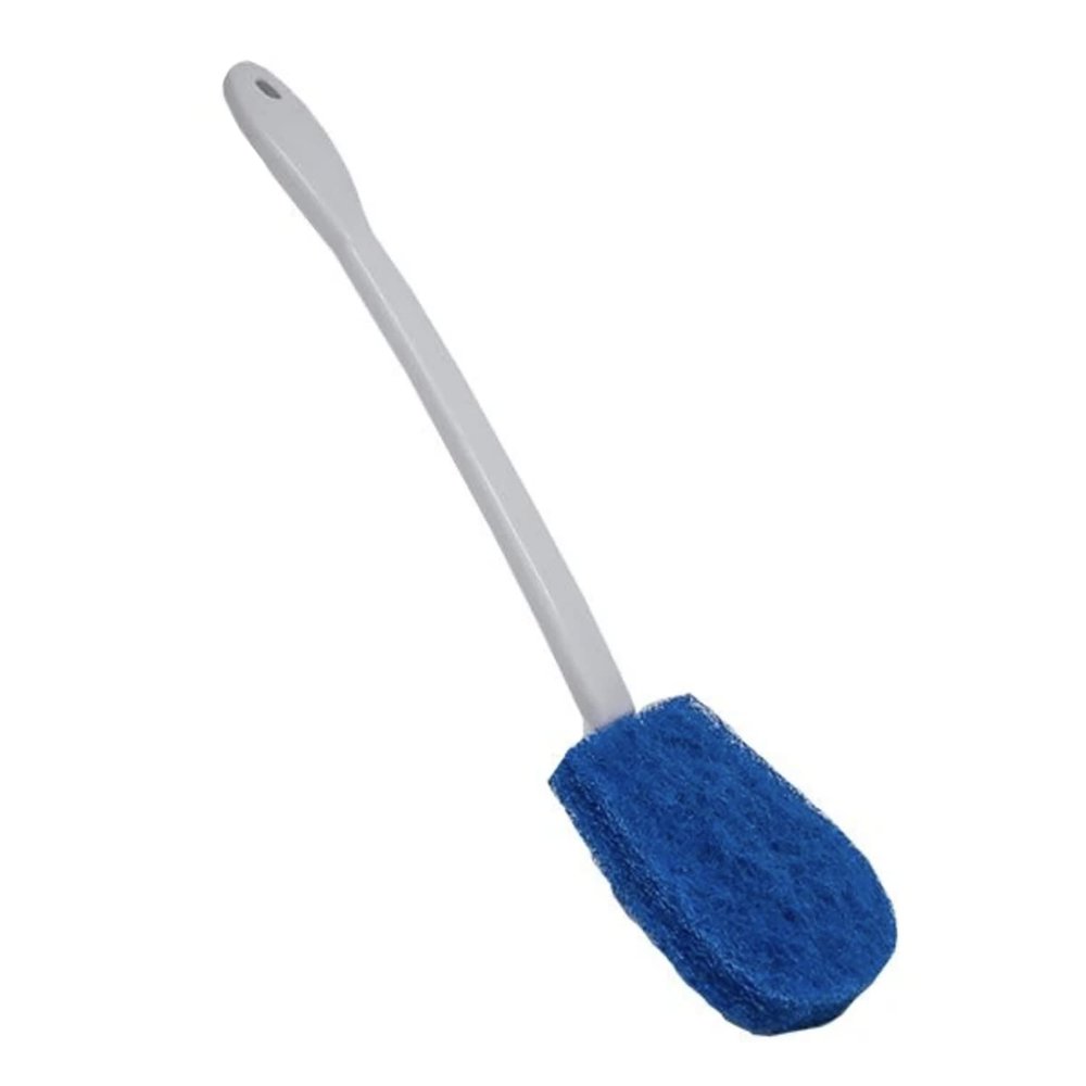 LOLA Bath & Toilet Bowl Scrubber Brush w/Comfort Handle & Hang Hole. Non-Scratch, Removes Rings w/Scrubbing Pad, 1 Pack