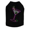 Martini - Fuchsia with Clear Rhinestones - Dog Tank, 2XL Black view 1
