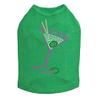 Martini - Fuchsia with Clear Rhinestones - Dog Tank, XS Kelly Green view 1