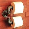 Industrial Pipe Double Roll Toilet Paper Holder, Toilet Roll Holder Industrial Farmhouse Bathroom decor, Bathroom fixture, Holds 2 rolls at once, Industrial dcor view 1