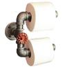 Industrial Pipe Double Roll Toilet Paper Holder, Toilet Roll Holder Industrial Farmhouse Bathroom decor, Bathroom fixture, Holds 2 rolls at once, Industrial dcor view 3