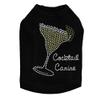 Margarita - Rhinestud with Cocktail Canine - Dog Tank, L Black view 1