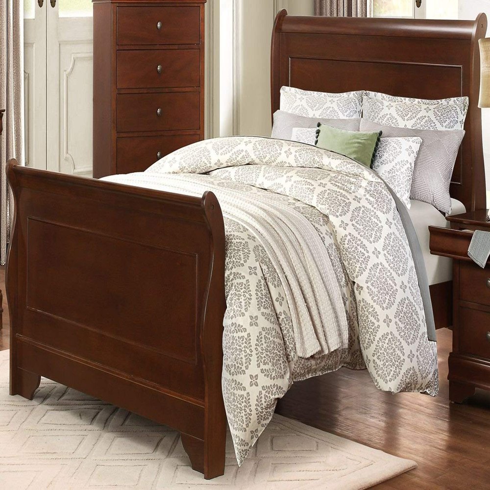 Homelegance Abbeville Full Sleigh Bedframe, Cherry
