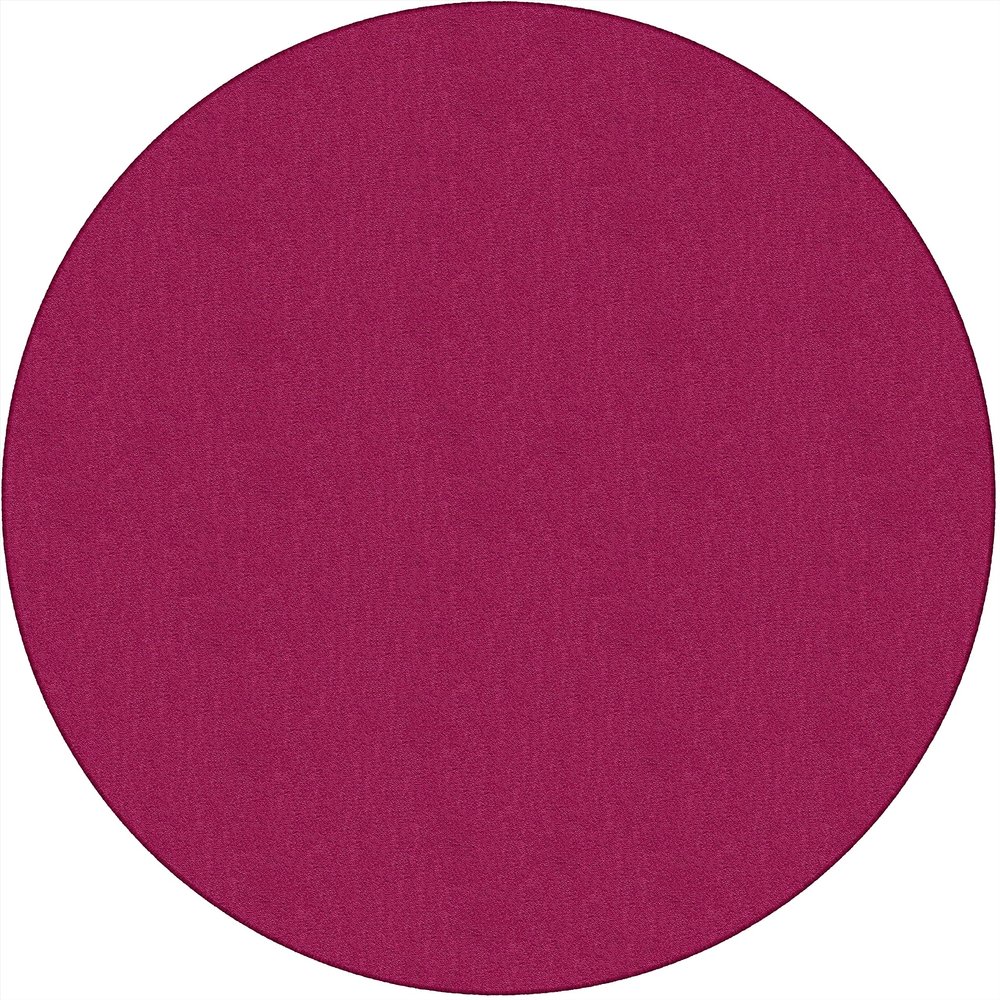 Flagship Carpets Americolors Collection Double Stitched and Serged Edges Round Carpet for Living Room, Bedroom, Entryway and Playroom Mat, 6', Solid Cranberry