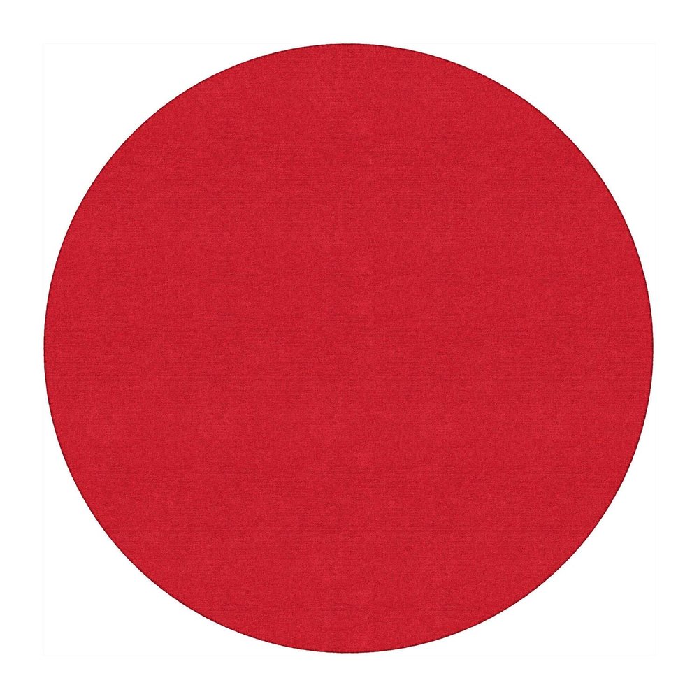 Flagship Carpets Americolors Collection Double Stitched and Serged Edges Round Carpet for Living Room, Bedroom, Entryway and Playroom Mat, 6', Solid Rowdy Red