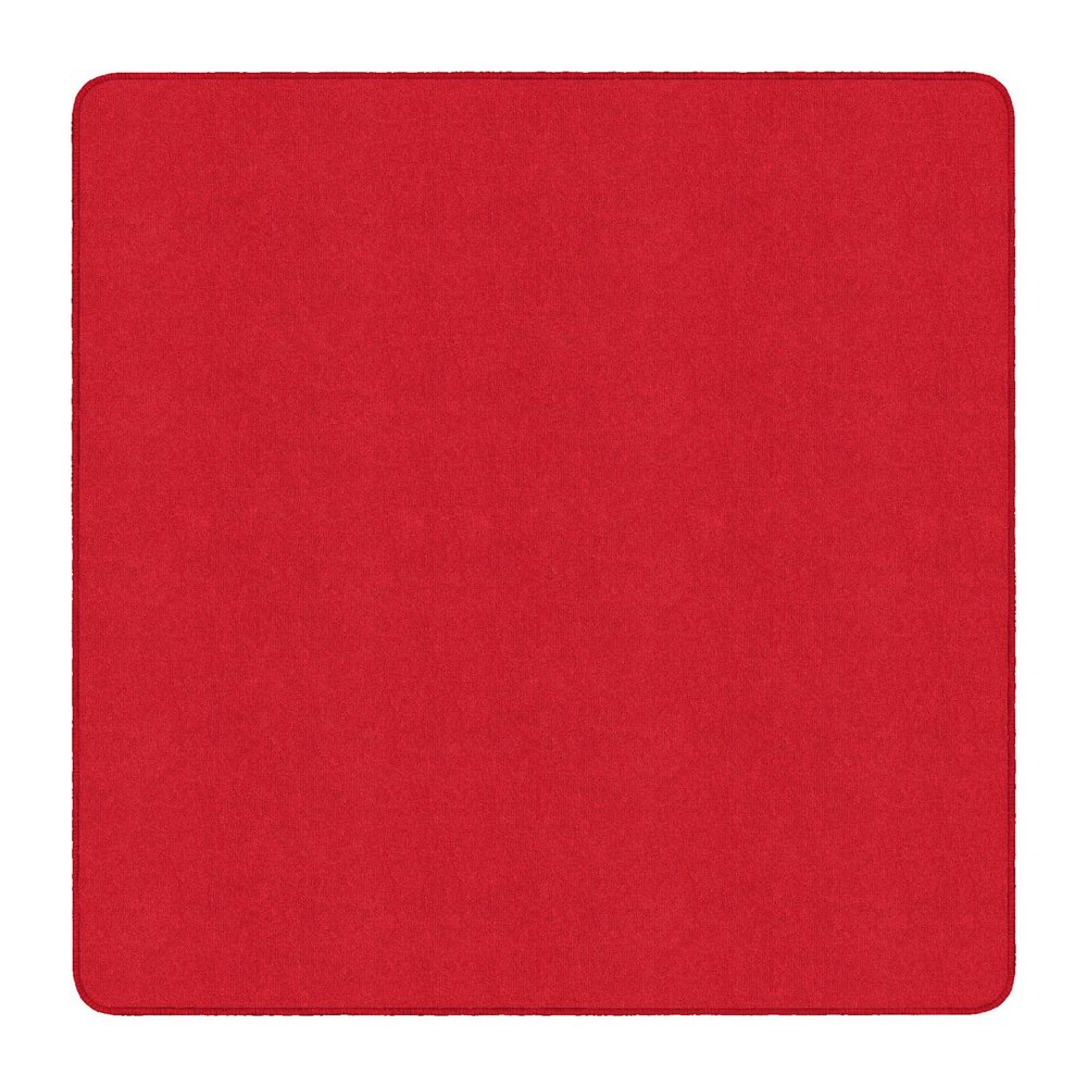 Flagship Carpets Americolors Collection Double Stitched and Serged Edges Carpet for Living Room, Bedroom, Entryway and Playroom Mat, 6' x 6', Solid Rowdy Red