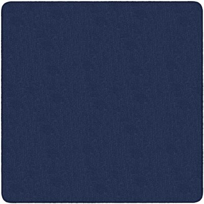Flagship Carpets Americolors Collection Double Stitched and Serged Edges Carpet for Living Room, Bedroom, Entryway and Playroom Mat, 6' x 6', Solid Navy