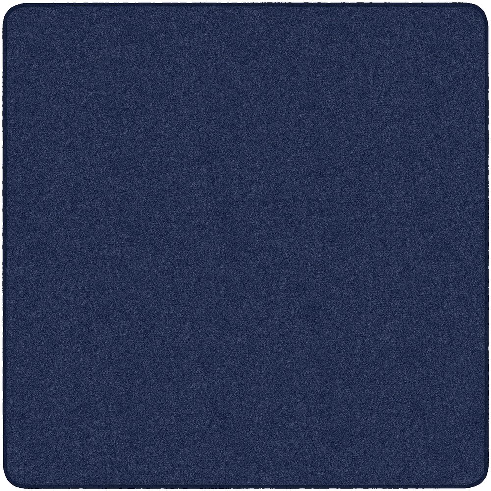 Flagship Carpets Americolors Collection Double Stitched and Serged Edges Carpet for Living Room, Bedroom, Entryway and Playroom Mat, 6' x 6', Solid Navy