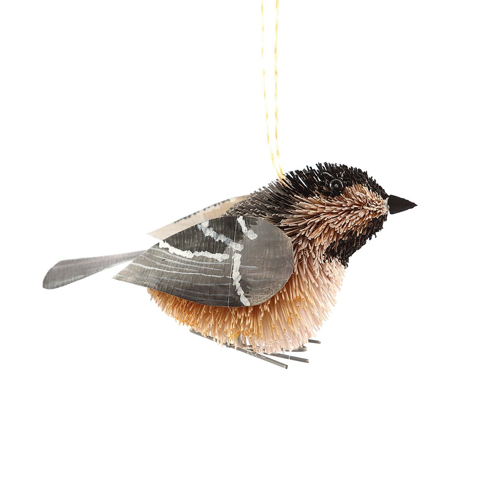 GGI Chickadee Christmas Xmas Ornament Gray
