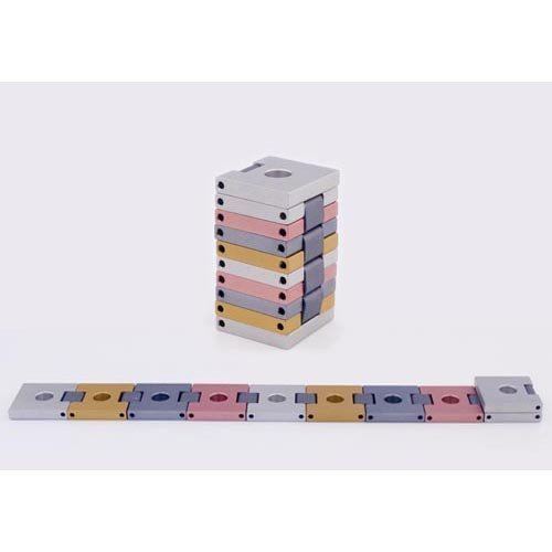 Agayof Hanukkah Menorah-Travel Belt 7.5 x 30cm / 12" x 3" - Silver Grey Gold Pink mn009