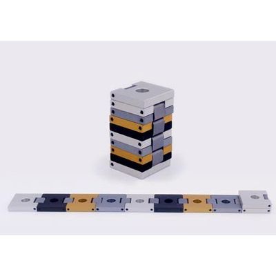 Agayof Hanukkah Menorah-Travel Belt 7.5 x 30cm / 12" x 3" - Silver Grey Gold Black mn006