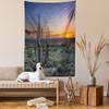 Ambesonne Saguaro Tapestry, Sunset Over The Phoenix Valley in Arizona Mountain State Park, Wall Hanging for Bedroom Living Room Dorm Decor, 40" X 60", Green Mauve view 2