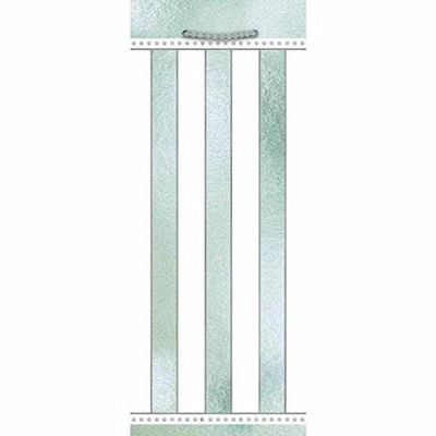 Amscan Glossy Stripe Bottle Bag Party Supply, Silver/White, 13" x 5 1/4" x 3 1/2"
