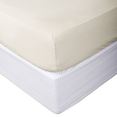 1 PC Fitted Sheet (Bottom Sheet Only) Fit Upto 20" inches Deep Pocket 800 Thread Count Egyptian Quality Cotton Solid (Twin XXL, Ivory).