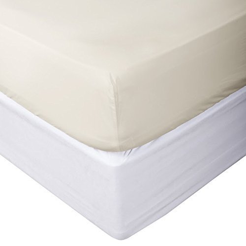 1 PC Fitted Sheet (Bottom Sheet Only) Fit Upto 20" inches Deep Pocket 800 Thread Count Egyptian Quality Cotton Solid (Twin XXL, Ivory).