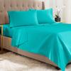 Empyrean Twin Sheets Set - 3 PC Super Soft Twin Bed Sheets - Double Brushed Microfiber Twin Sheet Set - Hotel Luxury Teal Blue Bed Sheets Twin Size, with 4 Corner Elastic Straps view 1