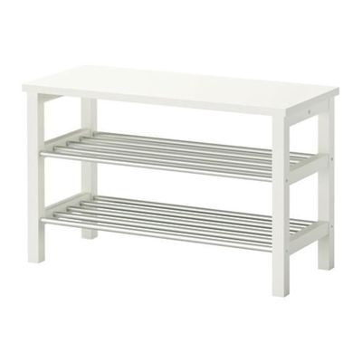 TJUSIG - Bench with shoe storage, white