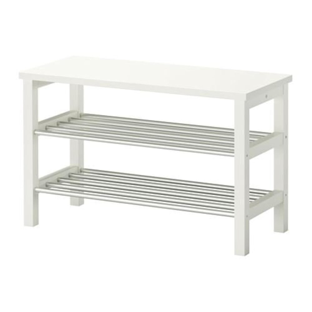 TJUSIG - Bench with shoe storage, white