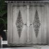 Ambesonne Antique Shower Curtain, Antique Door with Vertical Ornamental Floral Pattern Travel Treasure Monochromic, Cloth Fabric Bathroom Decor Set with Hooks, 69" W x 70" L, Grey Black view 3