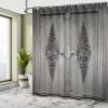 Ambesonne Antique Shower Curtain, Antique Door with Vertical Ornamental Floral Pattern Travel Treasure Monochromic, Cloth Fabric Bathroom Decor Set with Hooks, 69" W x 70" L, Grey Black view 4