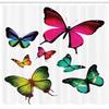 Ambesonne Butterflies Shower Curtain, Butterflies Flying Freedom Happiness Holidays Summertime Tropic Jungle Theme, Cloth Fabric Bathroom Decor Set with Hooks, 69" W x 84" L, Multicolor White view 2
