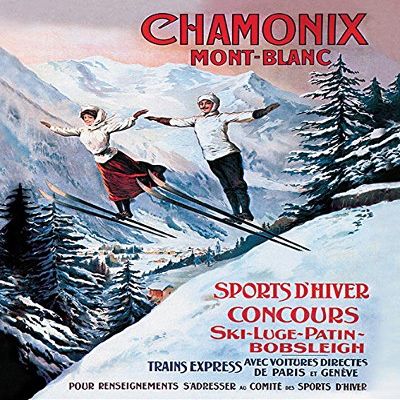 Chamonix Mont-Blanc Canvas Print, Multi-Colour, 40 x 50 cm