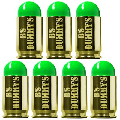B-Unique Enterprises, Inc. B's Dry Fire Snap Caps - Dummy 380 Auto Training Caps (7 Pack) (Green Brass)
