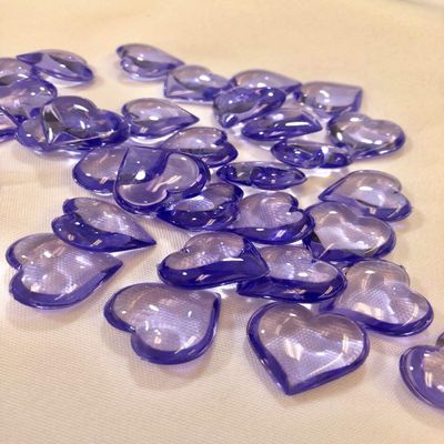 Easythru trading Purple Acrylic Hearts for Vase Filler, Table Scatter, or Decoration - 4 Pounds, (Approx. 900 Pcs.) (Purple)