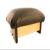 KR Ideas Padded Foot Stool: Dark Chocolate Truffle Leather (Made in The USA) (7" Tall - Chic Frame) view 2