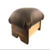 KR Ideas Padded Foot Stool: Dark Chocolate Truffle Leather (Made in The USA) (7" Tall - Chic Frame) view 3