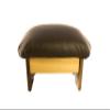 KR Ideas Padded Foot Stool: Dark Chocolate Truffle Leather (Made in The USA) (9" Tall - Chic Frame) view 4