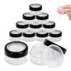 (Quantity: 12 Pieces) Beauticom 10G/10ML Acrylic Transparent Round Sifter Container Jar with Clear Lid Window view 1