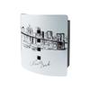 BURG-WCHTER 6204/10 Ni Skyline NY Key Box with Motif, 10 Hooks, Stainless Steel Door with 90 Opening Angle and Magnetic Closure, Black/Stainless Steel view 1