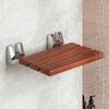 Folding Shower Seat - Teak Shower Seat Wall Mounted - 16 Inch Floating Fold Down in Shower Bench - Fold Up Bathroom Stool - Foldable Teak Wood Chair with Stainless Steel Wall Mount - 330lb Capacity view 1