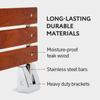 Folding Shower Seat - Teak Shower Seat Wall Mounted - 16 Inch Floating Fold Down in Shower Bench - Fold Up Bathroom Stool - Foldable Teak Wood Chair with Stainless Steel Wall Mount - 330lb Capacity view 3
