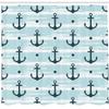 Ambesonne Anchor Shower Curtain, Pattern with Anchors Modern Adventurous Striped Coastline Marine, Cloth Fabric Bathroom Decor Set with Hooks, 69" W x 84" L, Pale Blue view 2
