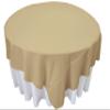 LA Linen Polyester Poplin Washable Square Tablecloth, Stain and Wrinkle Resistant Table Cover 90x90, Fabric Table Cloth for Dinning, Kitchen, Party, Holiday 90 by 90-Inch, Khaki, TCpop90x90_KhakiP03 view 1