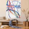 Ambesonne Saying Tapestry, I Have a Dream Famous Words by MLK Black History Month American Artwork, Wall Hanging for Bedroom Living Room Dorm Decor, 40" X 60", Red Blue view 1