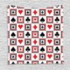 Ambesonne Casino Tapestry, Playings Cards Clubs Hearts Symmetrical Geometric Repeating Ornamental, Wall Hanging for Bedroom Living Room Dorm Decor, 40" X 60", Scarlet Black view 1