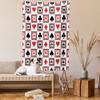 Ambesonne Casino Tapestry, Playings Cards Clubs Hearts Symmetrical Geometric Repeating Ornamental, Wall Hanging for Bedroom Living Room Dorm Decor, 40" X 60", Scarlet Black view 2
